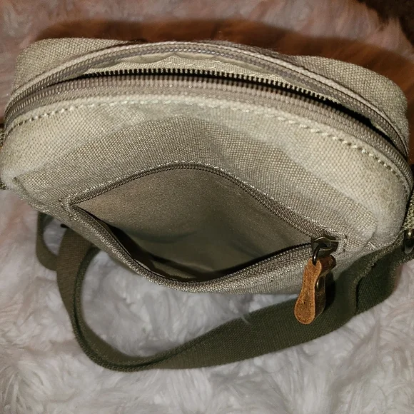 TRP0370 Troop London Classic Canvas Across Body Bag khaki olive color. - Picture 10 of 10